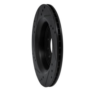 Cadillac BLS Brake Rotor (1) - Rear Right - R1 Concepts - Drilled & Slotted - Black - `03-`11